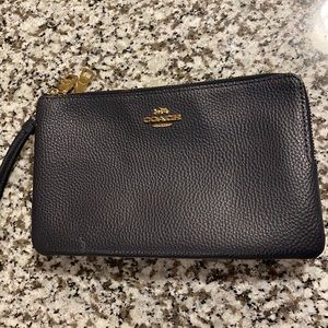COACH Wallet Navy and Gold